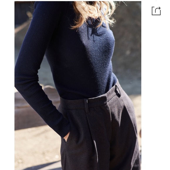 NEW Norse Projects Dark Navy Siri Roll 100% Merino Wool Sweater Womens Size XS - Picture 3 of 16